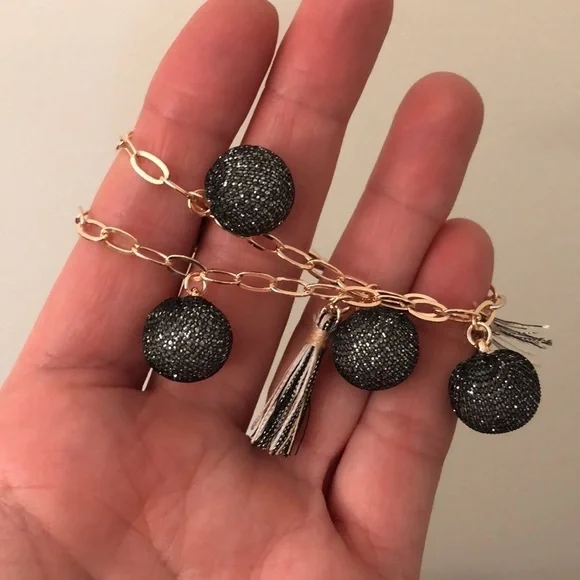 Rebecca Minkoff Rose Gold Pom and Tassel Bracelet - Picture 5 of 5